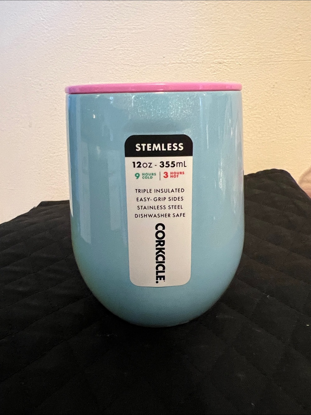 Corkcicle Pastels Stemless Tumbler with Pink Rim